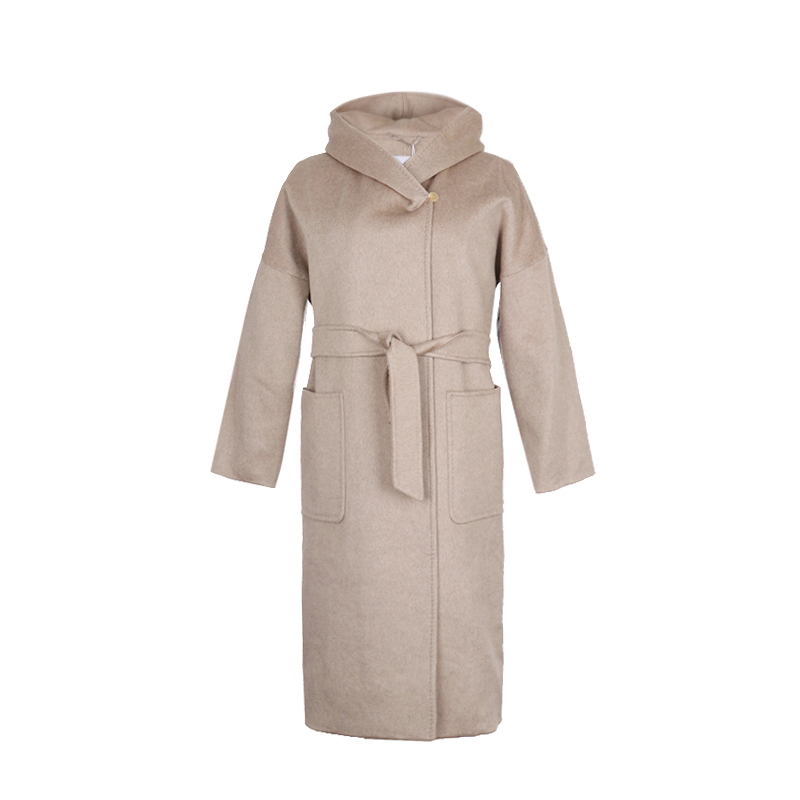 9.9 New/Unused Maxmara Women's Cashmere Long-Sleeved Hooded Coat, Size S