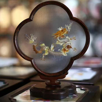 Su embroidery pure hand embroidery chicken wing wood double-sided embroidery ornament Flying Dragon in the Sky creative Chinese style craft ornament