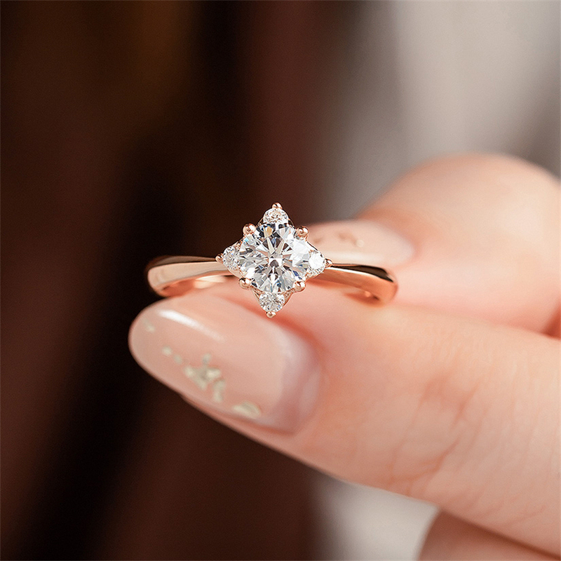 [Gia Diamond Ring] 30 Points H Color Vvs1 Clarity 3Ex Non-Fluorescent 18K Gold Diamond Ring Wedding Ring Tg