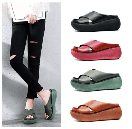 Casual Wedge Sandals Ladies Summer Fashion Muffin Bottom Retro Sandals