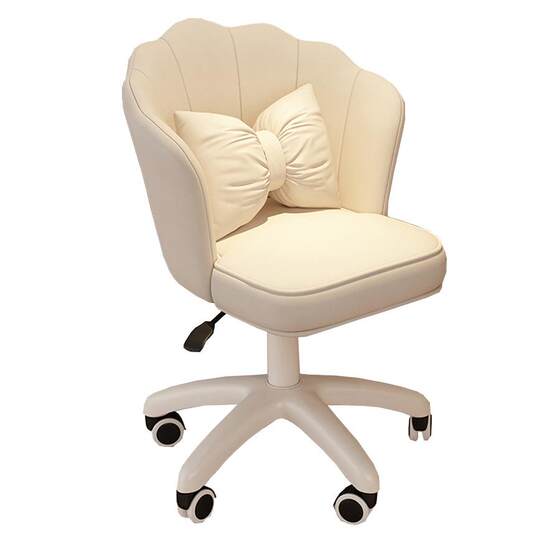 Makeup Stool, Light Luxury with Backrest, Girls' Home Chair, Dormitory Study Comfortable Desk Computer Chair, Swivel Chair, Cute Chair