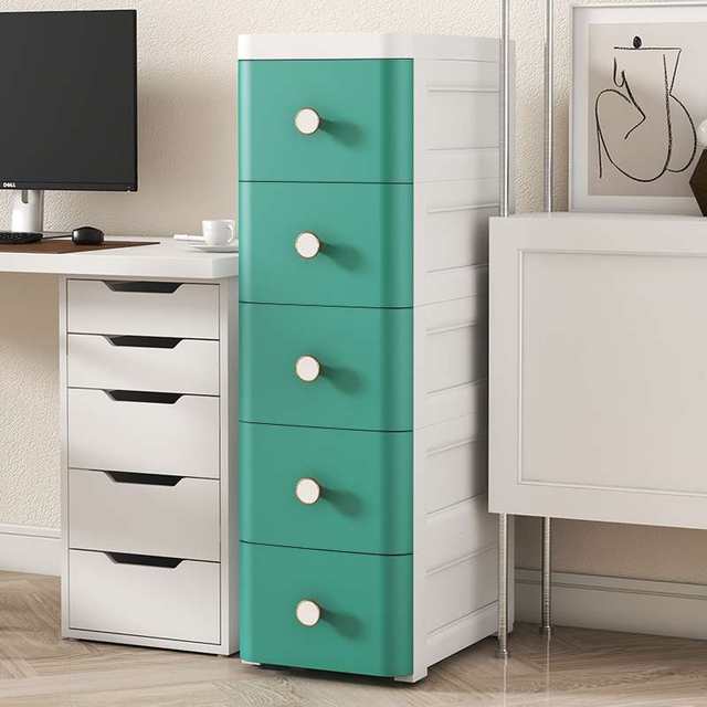 Bathroom drawer storage cabinet with ultra-narrow gap storage cabinet side cabinet multi-layer plastic bedside cabinet