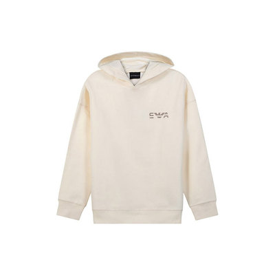 阿玛尼/EMPORIO ARMANI SS22 加绒款连帽卫衣 男款 香草白色