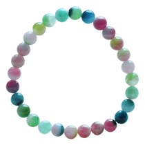 6 7mm 13 6g natural cream watermelon tourmaline bracelet for women crystal two-color bracelet for women 52335