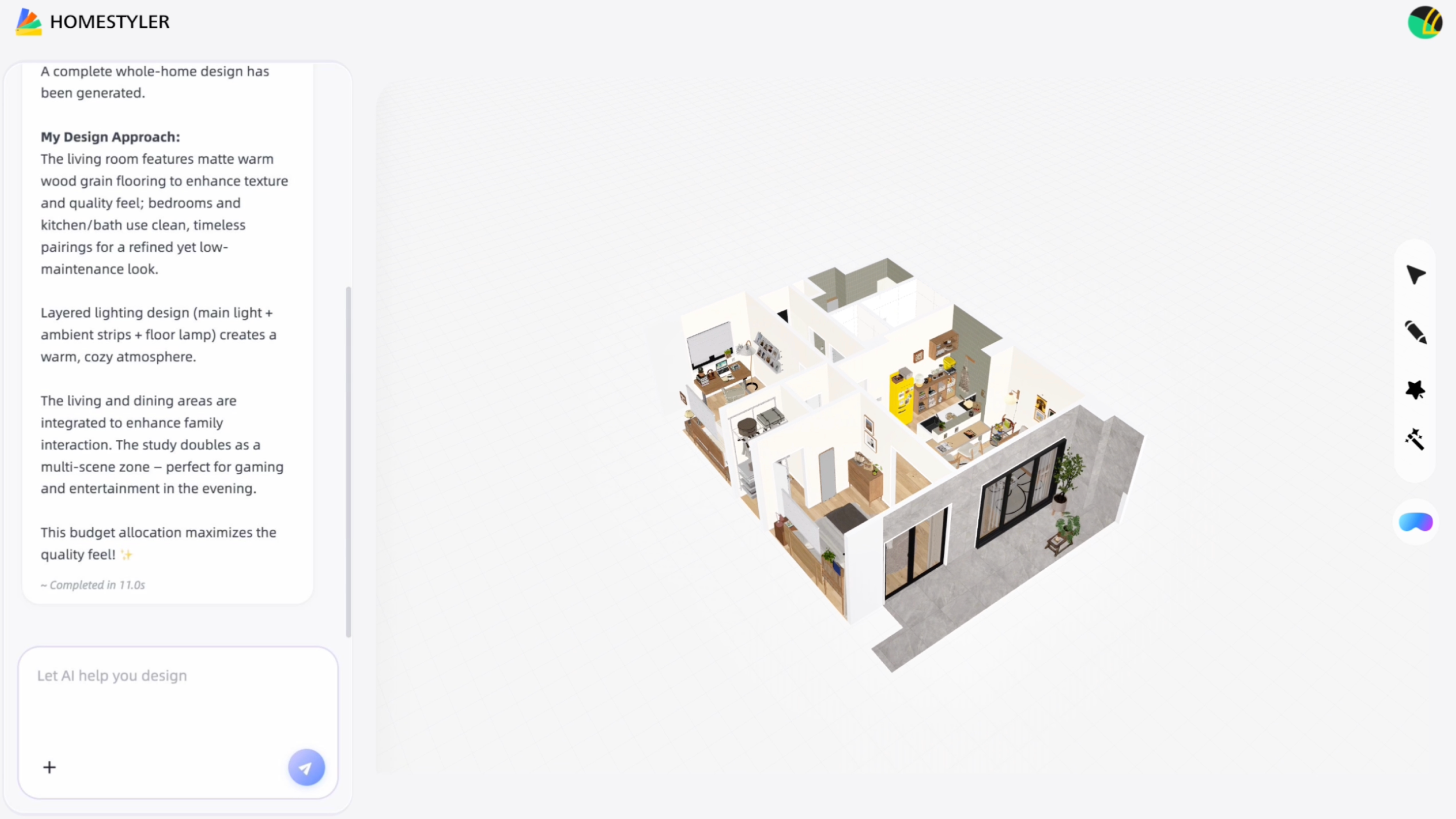 Homestyler Agent Mode - Next Generation of 3D Floor Planner