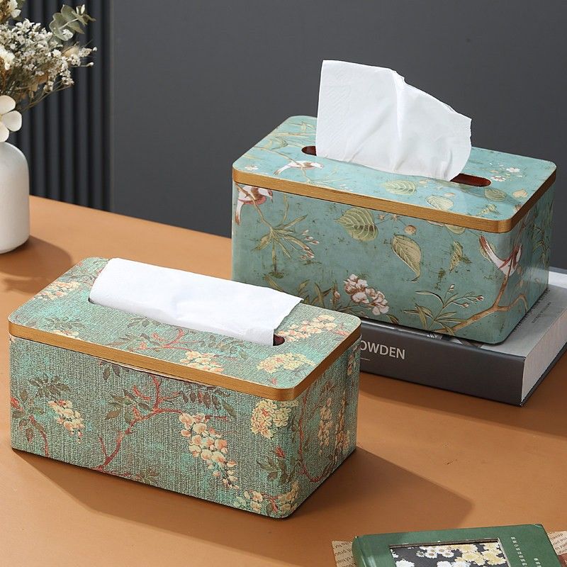 American-Style Retro Wooden Tissue Box, Creative Home Living Room Coffee Table Decoration, Toilet Paper Holder, Nordic Minimalist Tissue Storage
