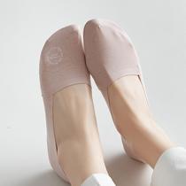 Socks womens summer boat socks pure cotton shallow mouth silicone non-slip non-falling thin invisible socks pure cotton womens single shoe socks