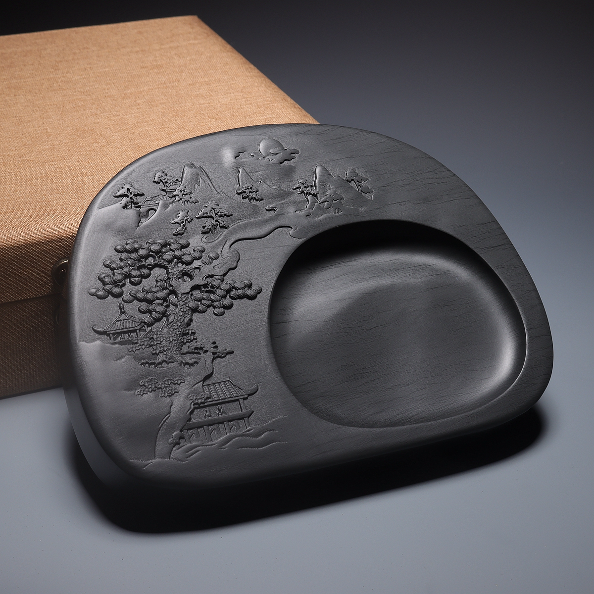 The Exclusion of Yunting Pavilion Ink Stone of Anhui's Ink Stones to pass on Non-Heritage Room Four Treasure Rograin Ink Stones of Six Ink Stones of Eid Fasting Red-Taobao