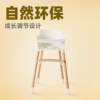 Beech wood children's high-footed growth chair baby baby dining chair learning sitting seat eating dining table chair high chair