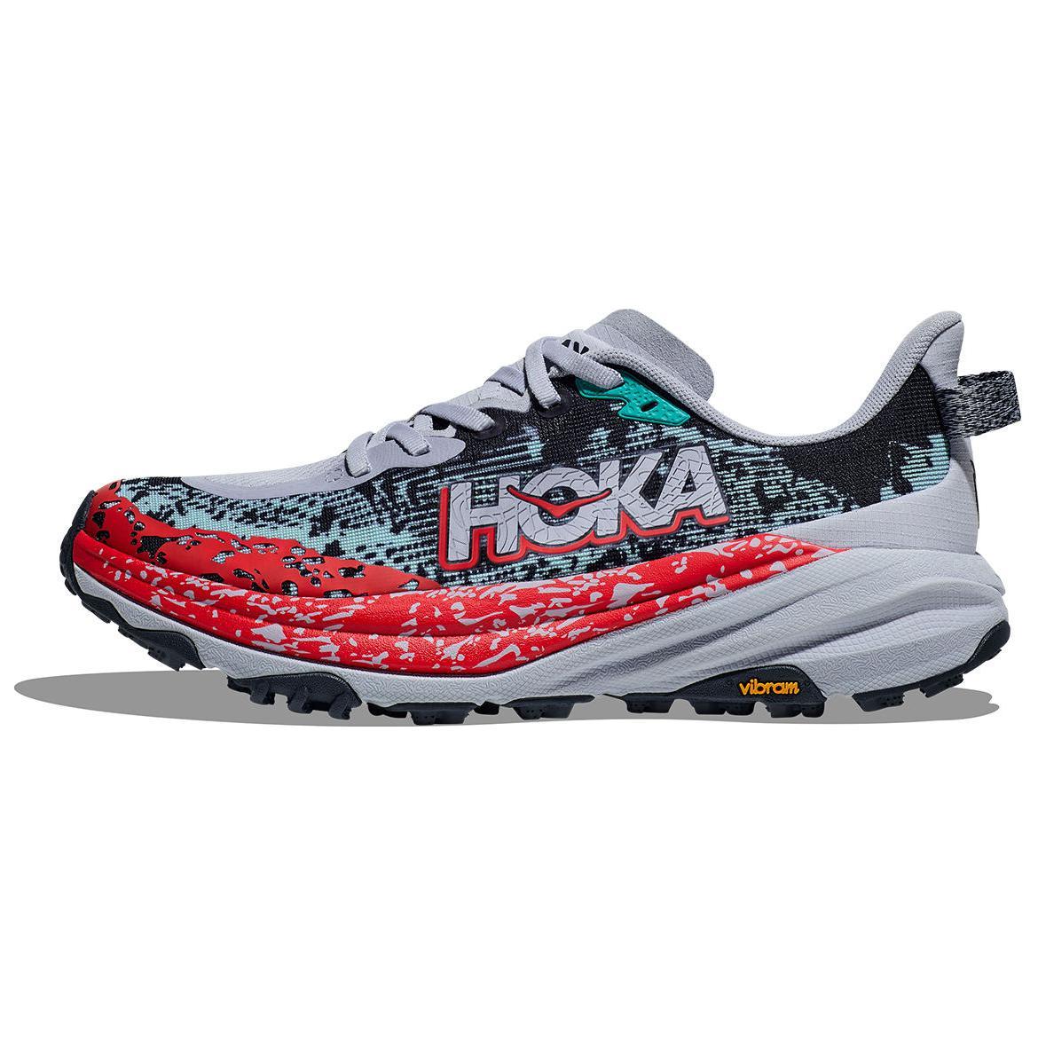 【荐】HOKA ONE ONE Speedgoat 6 舒适时尚低帮跑步鞋男款灰红色