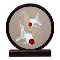 Purely hand-embroidered Suzhou embroidery purple sandalwood double-sided embroidery ornaments The House of Gold and Jade creative Chinese style craft ornaments