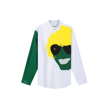 KENZO SS22 TRIBUTE系列 人物印花宽松长袖衬衫 男款 白色