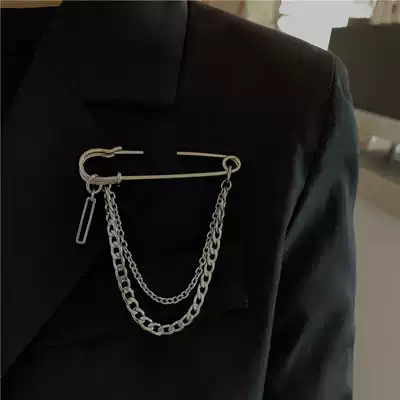 Suit hanging decoration chain suit jacket accessories chain brooch pin matching accessories pendant