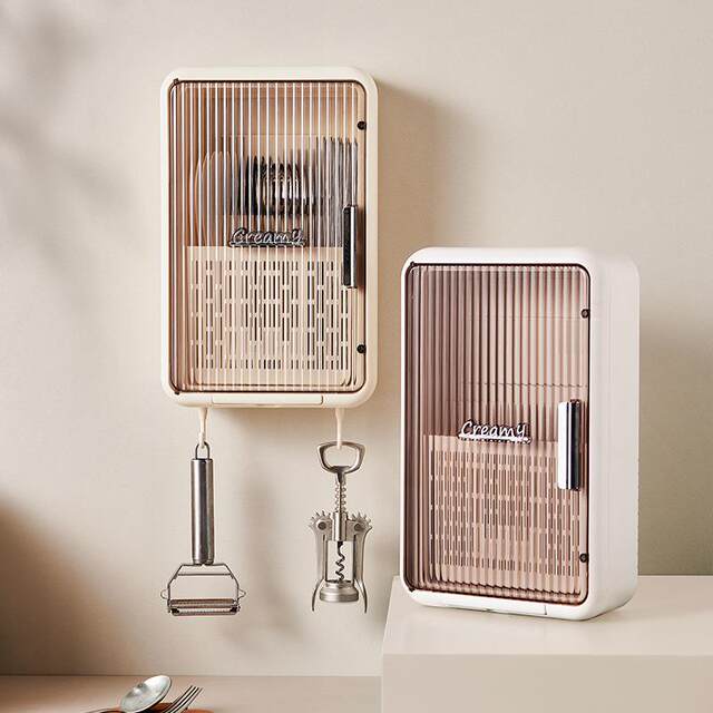 Light Luxury Cream-Style Wall-Mounted Chopstick Holder for Home Kitchen, Water-Draining Storage Rack, Small Chopstick Holder