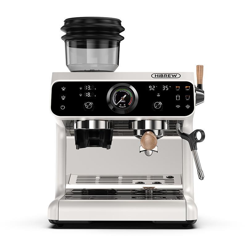 Hibrew H7B Coffee Machine with Integrated Grinder, Dual Pump, Dual Heating, Suitable for Light Commercial and Home Use, Compact Size