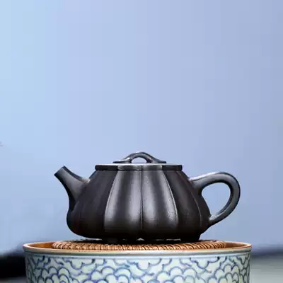 Yixing famous master Wu teacher handmade original mine old purple clay teapot SAC Stone scoop bubble teapot kung fu tea set