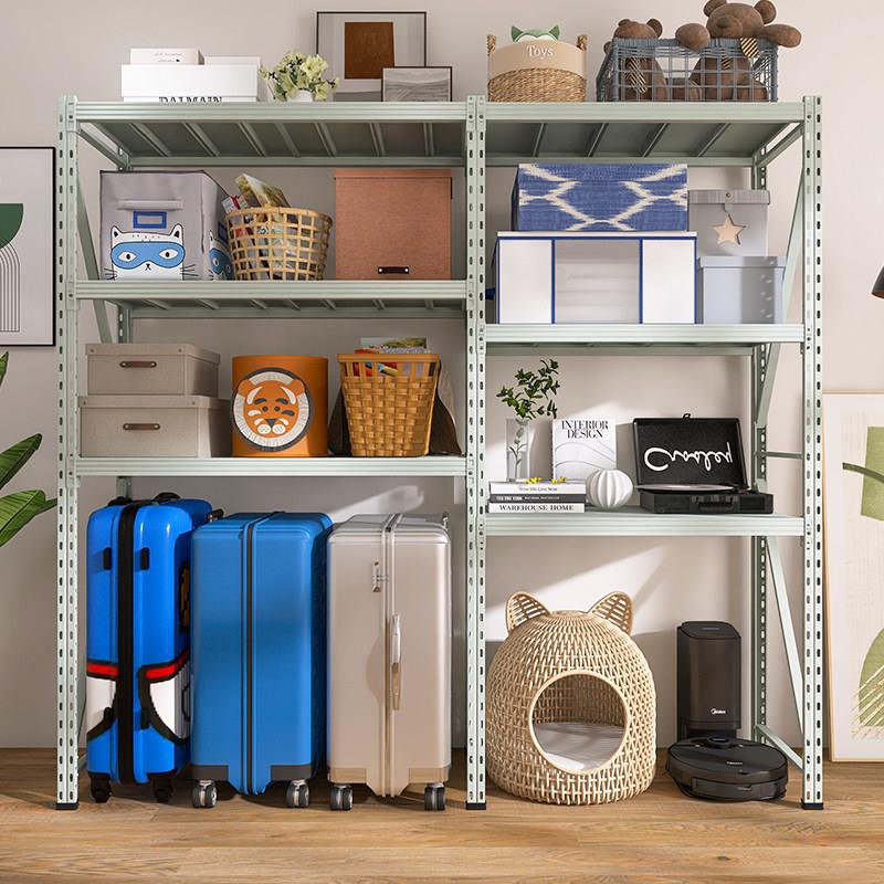 Gray green home storage rack three-story balcony hollow hole board shelf luggage trolley box basement storage m1