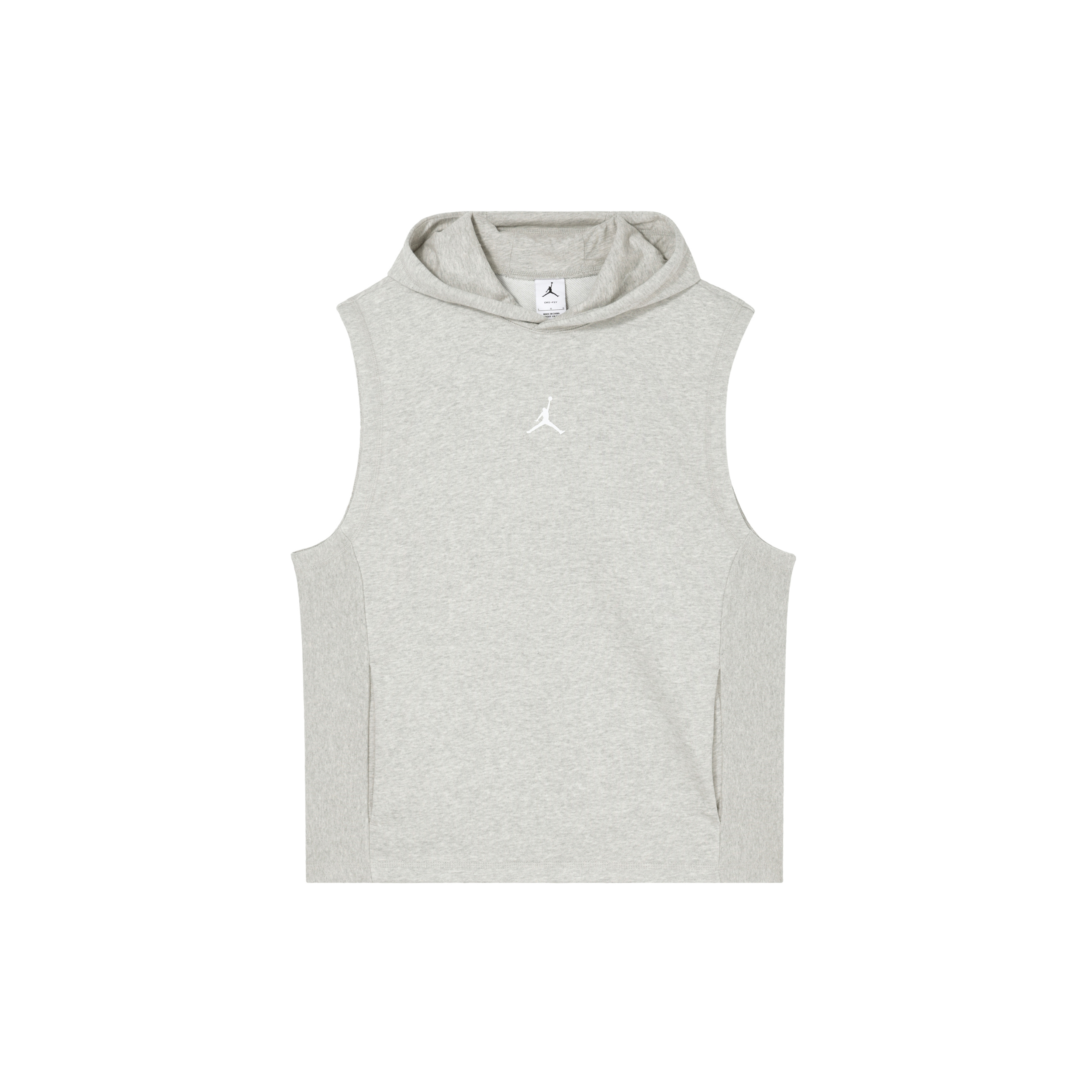 Jordan Dri-FIT Sport 纯色透气速干针织连帽无袖T恤 男款 麻灰