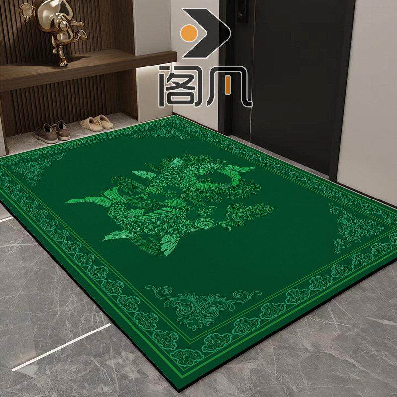 Green entry door mat, non-slip floor mat, indoor and outdoor doorway, porch loop velvet foot mat, rub earth carpet