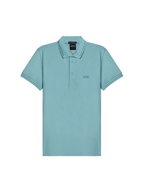 HUGO BOSS SS21 Logo印花短袖Polo衫 男款 天蓝色 送礼推荐