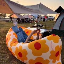 Portable camping lunch break music festival camping supplies outdoor lazy inflatable sofa air mattress single recliner