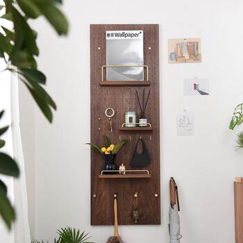 Chong black walnut hole board storage rack display hanging board hook accessories wooden solid wood wall storage customization