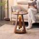 Huimei Living Room Small Coffee Table, Simple Modern Small Tea Table, Solid Wood Hotel and Homestay Sofa Side Table, Bedroom Small Round Table