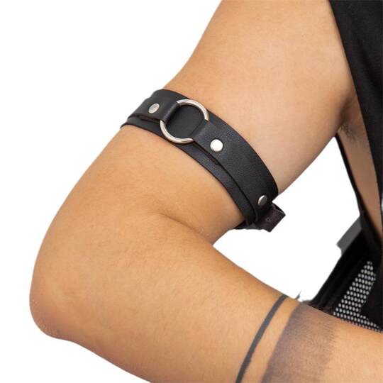Punk leather armband men's shirt sleeve cuff sports raw leather armband arm strap arm decoration armband