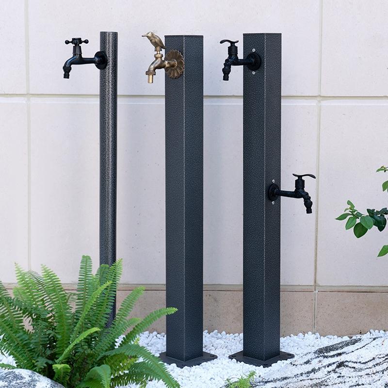 Outdoor Garden Faucet, Frost-Resistant Stainless Steel Column, All-Copper Water Pipe, Water Tap for Garden Villa, Flower Watering Column