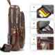 Cowhide Chest Bag for Men, First-Layer Cowhide, Vintage Oil-Waxed Leather, Fashionable Men's Chest Bag, Single Shoulder Handbag, Crossbody Bag