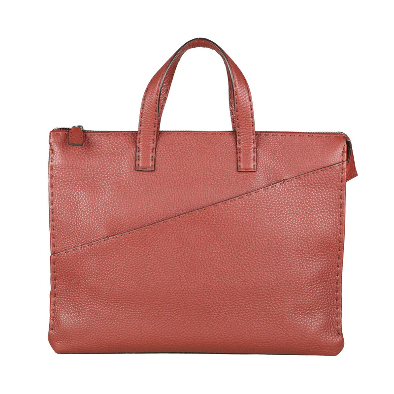 [9.5 New] Fendi Fendi Unisex Handbag Cowhide Leather Bag for Men and Women