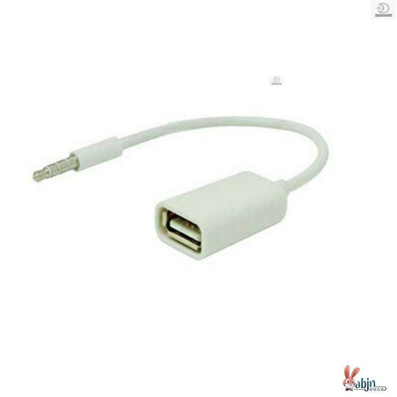 Car Aux in Adapter Cable 3.5mm Audio Cable to USB Female Connector U Disk to Audio Mp3 Music Listening Cable