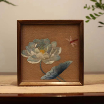 Purely handmade Suzhou embroidery walnut night light box set Dragonfly Lotus new Chinese style home decoration ornaments gift