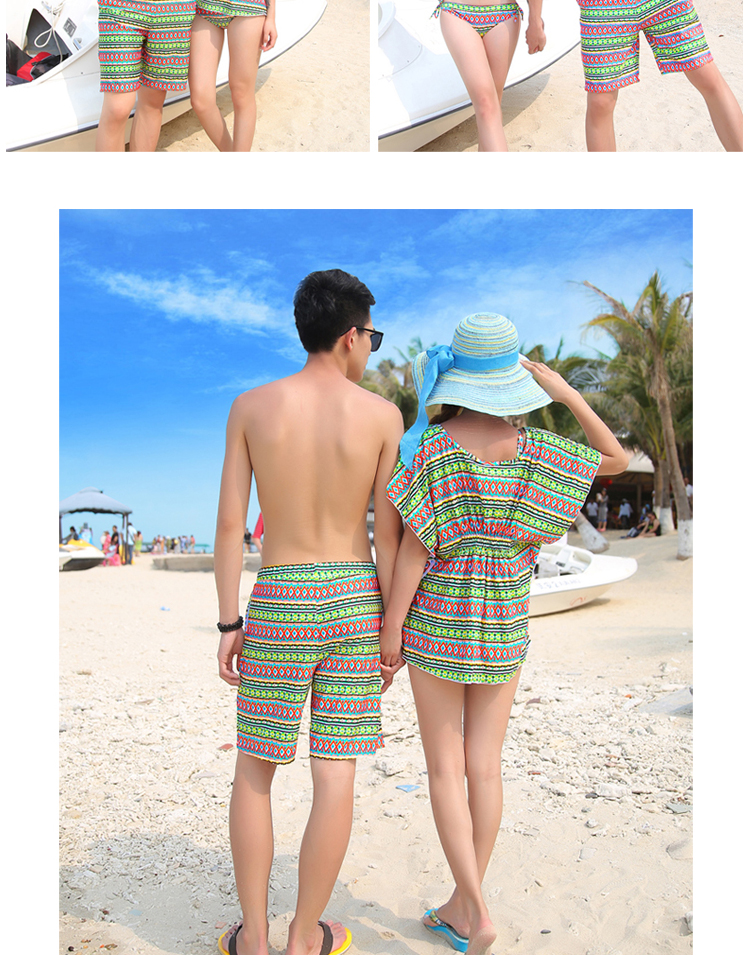 Cặp đôi mặc bikini che bụng áo tắm nữ bảo thủ bên bờ biển phù hợp với tuần trăng mật bãi biển ba mảnh phù hợp với đồ bơi cặp đôi - Vài đồ bơi đồ đôi nam nữ đi biển