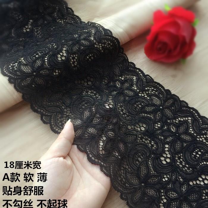 Multiple Styles of Black Thickened and Widened Exquisite Embroidered Elastic Hollow Lace Trim for Skirt Hems and Bust Wrapping Accessories