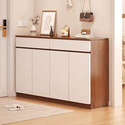 Simple Large-Capacity Solid Wood Color Shoe Cabinet for Home Entrance, Multi-Layer Storage Cabinet for Balcony, Easy to Assemble