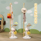 Cream windbreaker rack simple practical household clothes drying rack single-rod storage clothes hanger floor-standing ornaments
