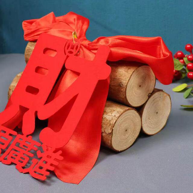 Housewarming Wood and Firewood Decorations for a New Home, Good Fortune and Prosperity, Auspicious Move-In Ceremony Supplies