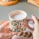 Coffee Cup, High-End and Exquisite British-Style Ceramic Mug, Large Ear-Shaped Cup, Retro Milk Cup, High-Quality Breakfast Cup