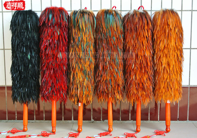 Jixiangshunfang Genuine Feather Duster for Household Dust Removal, Wedding Dowry, Non-Shedding, Household Cleaning, Thickened Feather Duster
