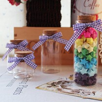 Romantic purple bayonet 4 7cm diameter ultra transparent small glass bottle drift bottle Lucky Star bottle full