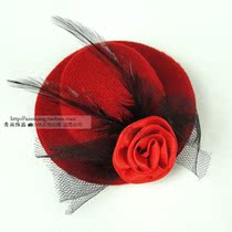 Korean version of feather top hat creative gift headgear accessories hat hairclip stage performance June 1 performance