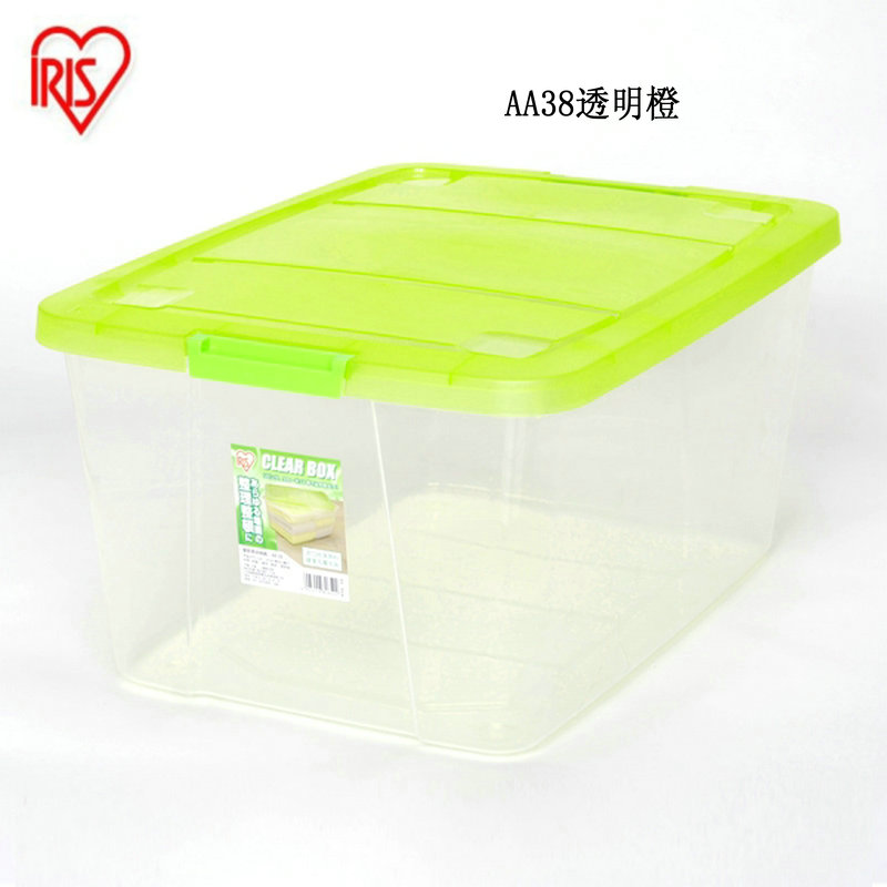 爱丽思IRIS收纳箱 塑料箱子有盖 透明整理收纳箱 衣物储物箱AA-38
