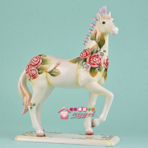 Jane Ou Fangya Creative home gifts Horse to success Rose Horse ceramic ornaments Birthday gifts wine cabinet ornaments