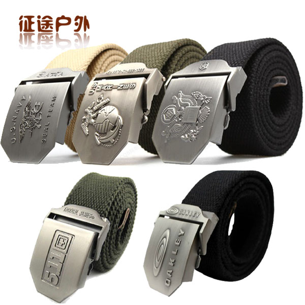 Outdoor Belt Metal Head Canvas Tactical Belt Ockley Marines Global Eagle Thickened Canvas Belt