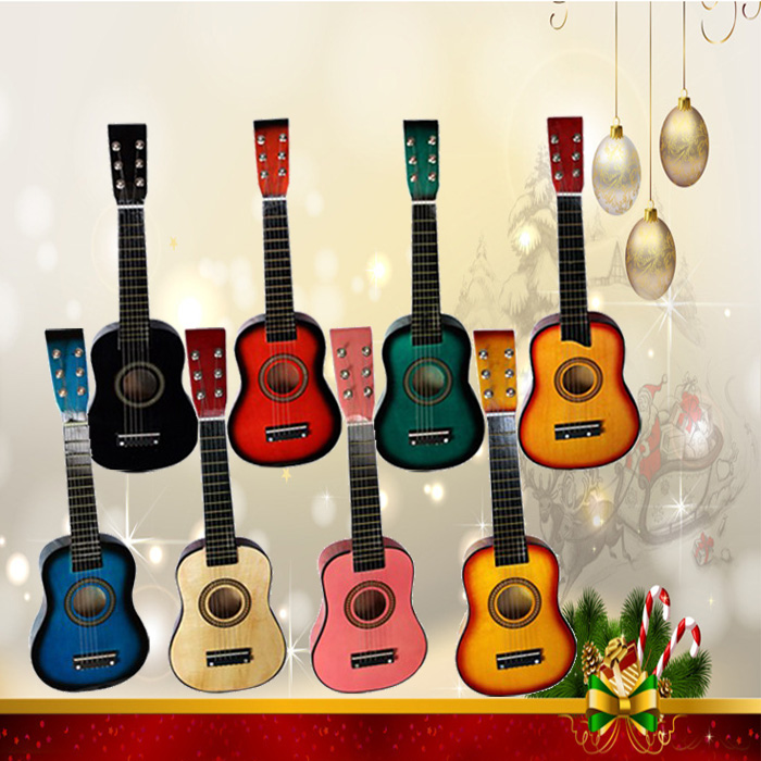 23 inch wooden children's small guitar can play toy small guitar to send a baby bag Children's New Year Birthday gift