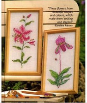 Magazine cross stitch kit French DMC embroidery two magazine small flower pair