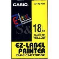 Casio label ribbon XR-18YW1 (18MM yellow bottom black character)