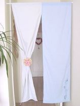 Korean curtain embroidery Feng Shui Bedroom kitchen partition thickened slub cotton Chic asymmetrical Qing