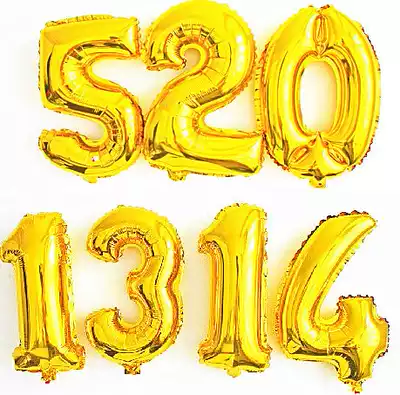 30 inch medium aluminum Film Digital balloon 0-9 gold digital balloon birthday party decoration digital balloon